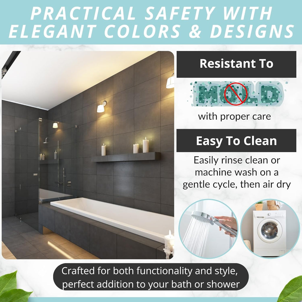 Large Non Slip Bathtub & Shower Mat - Extra Long 40 X 16 Inch, anti Slip Bathmats for Bathroom Tub (40X16 Grey 1-Pack)