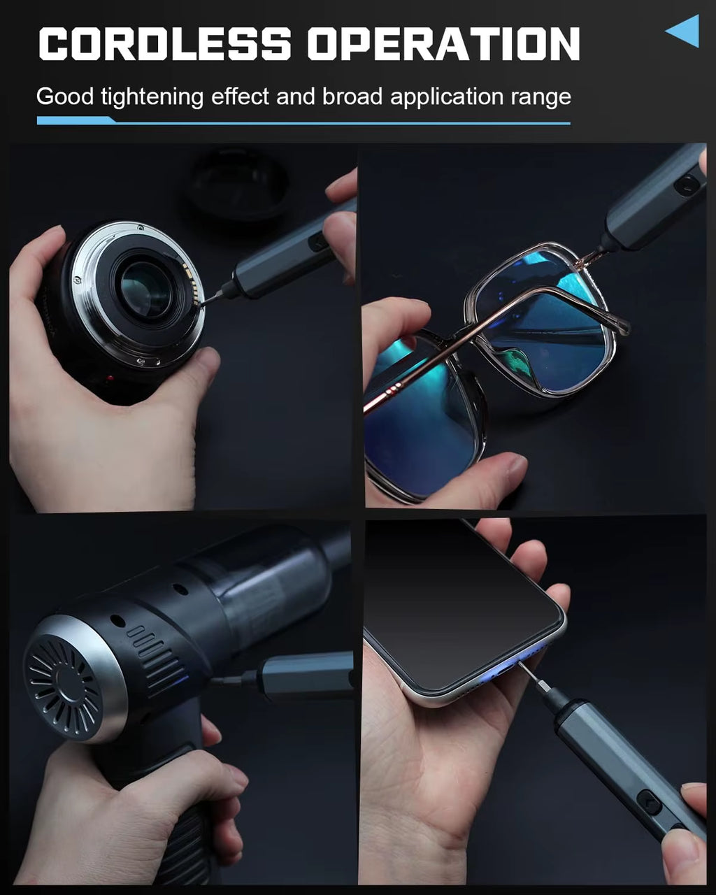 68-In-1 Precision Electric Screwdriver Set with 64 Magnetic Bits 5 Torque Adjustable Mini Power Tool for Iphone Watch Camera PC