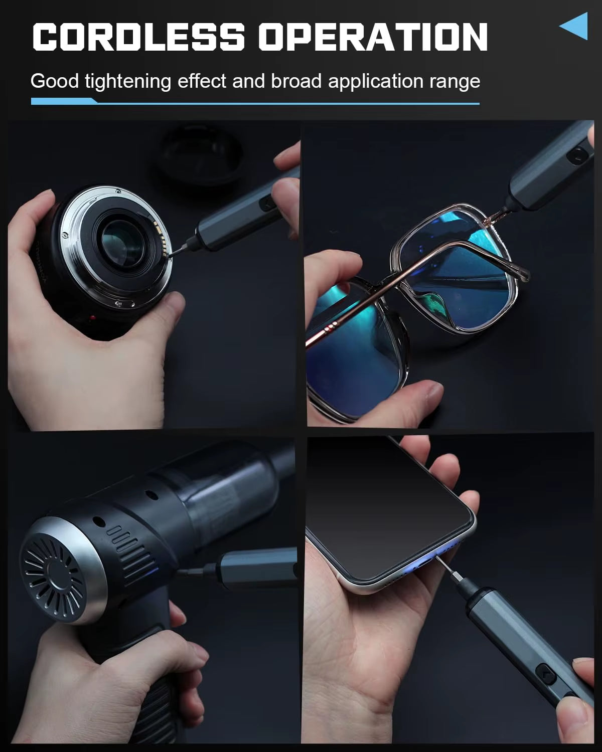 68-In-1 Precision Electric Screwdriver Set with 64 Magnetic Bits 5 Torque Adjustable Mini Power Tool for Iphone Watch Camera PC