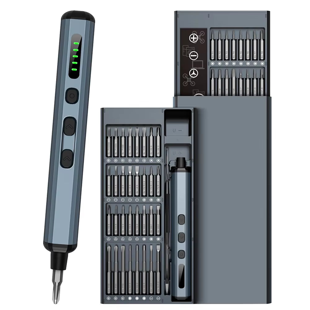 68-In-1 Precision Electric Screwdriver Set with 64 Magnetic Bits 5 Torque Adjustable Mini Power Tool for Iphone Watch Camera PC