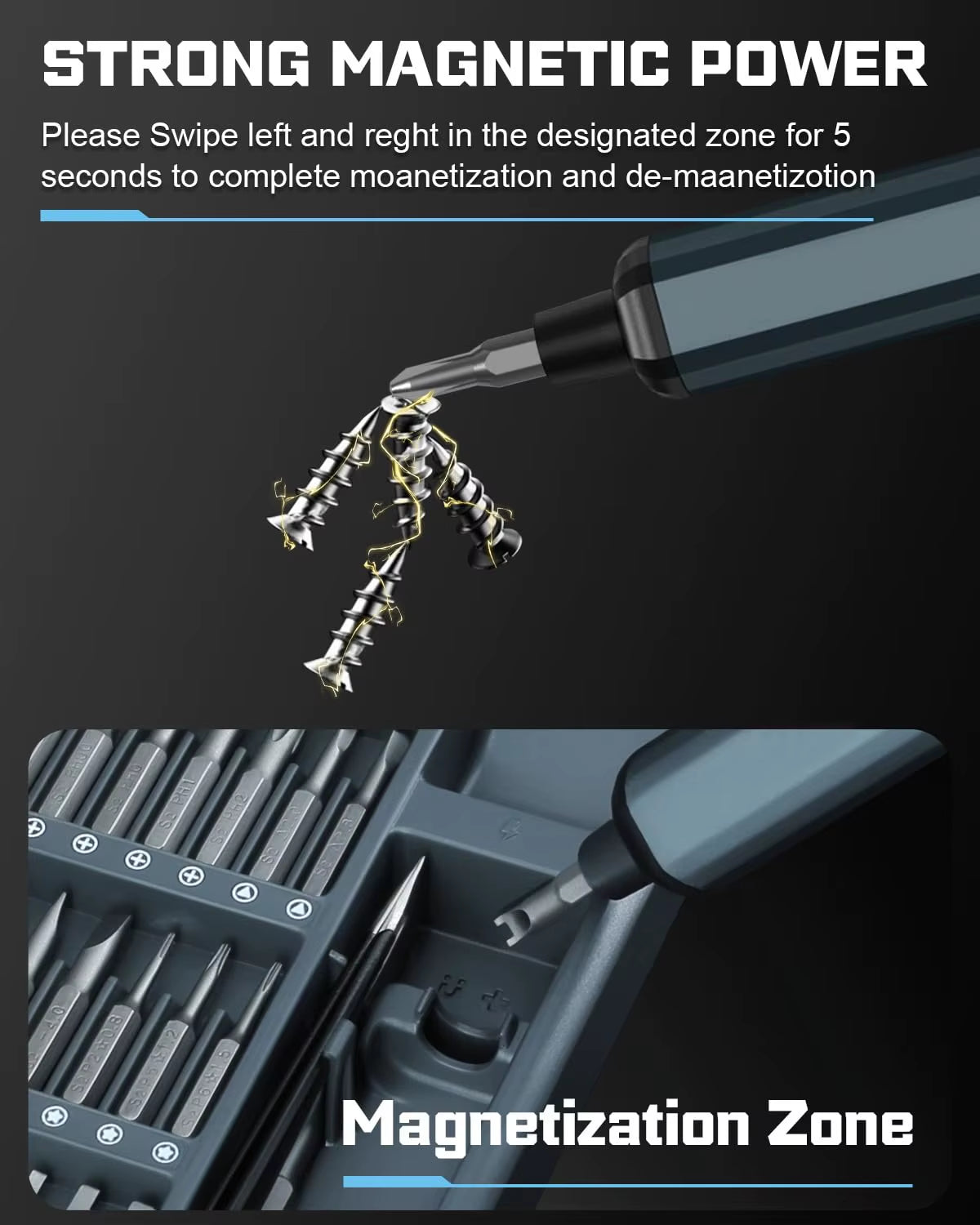 68-In-1 Precision Electric Screwdriver Set with 64 Magnetic Bits 5 Torque Adjustable Mini Power Tool for Iphone Watch Camera PC