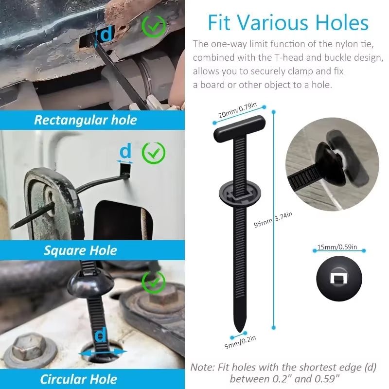 New Heavy Duty Nylon Cable Ties Universal Self Locking Zip Ties for Car Repair Daily Use Office Organization Cable Marker