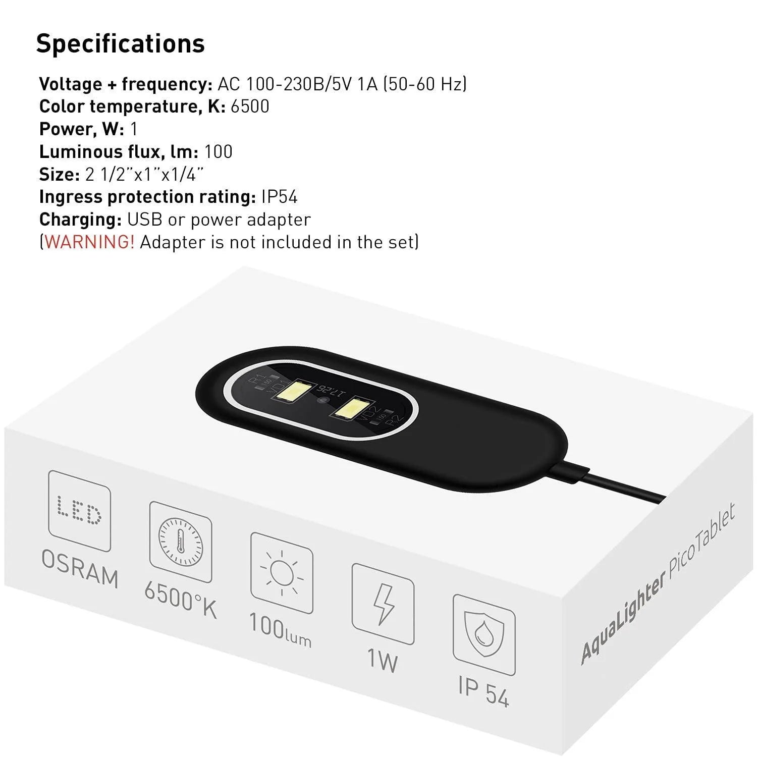 Fish Tank Light Clip on Aquarium Light Aquarium Light for Plants LED Flexible Lamp for Freshwater Nano Aquarium Light Picosoft Black 3 Gallon